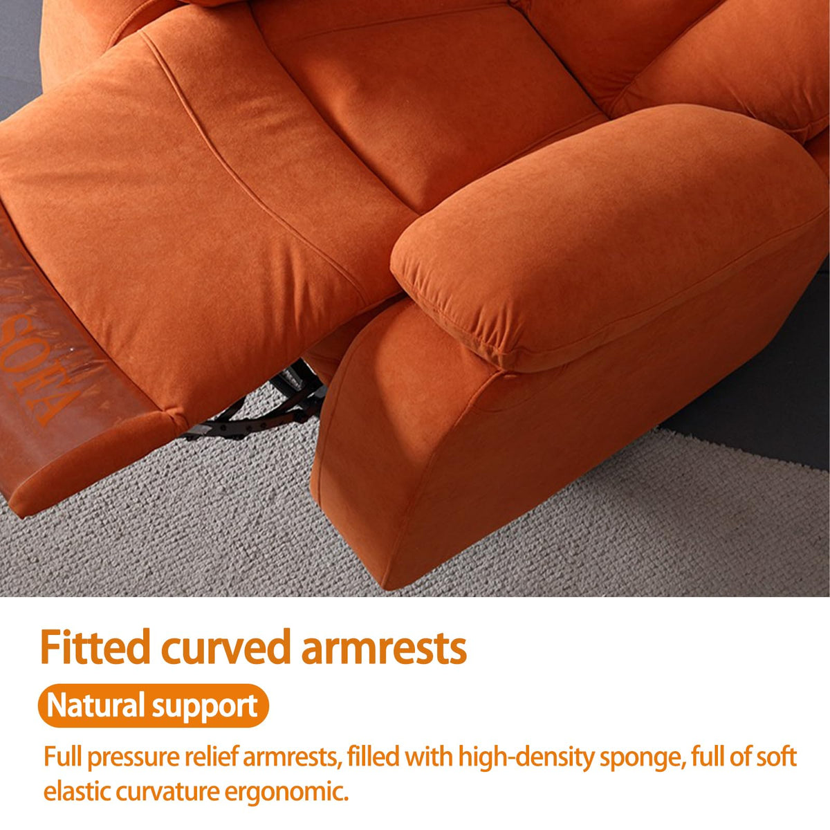 Gray Velvet Swivel Rocking Reclining Sofa I103830