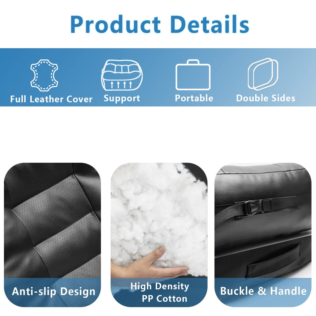 6 Inch Leather Car Booster Seat Cushion I3695