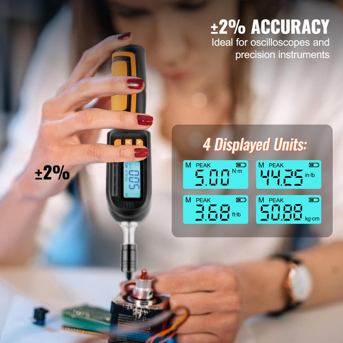 1/4" Drive Digital Torque Screwdriver with LCD, Bits & Case P797146