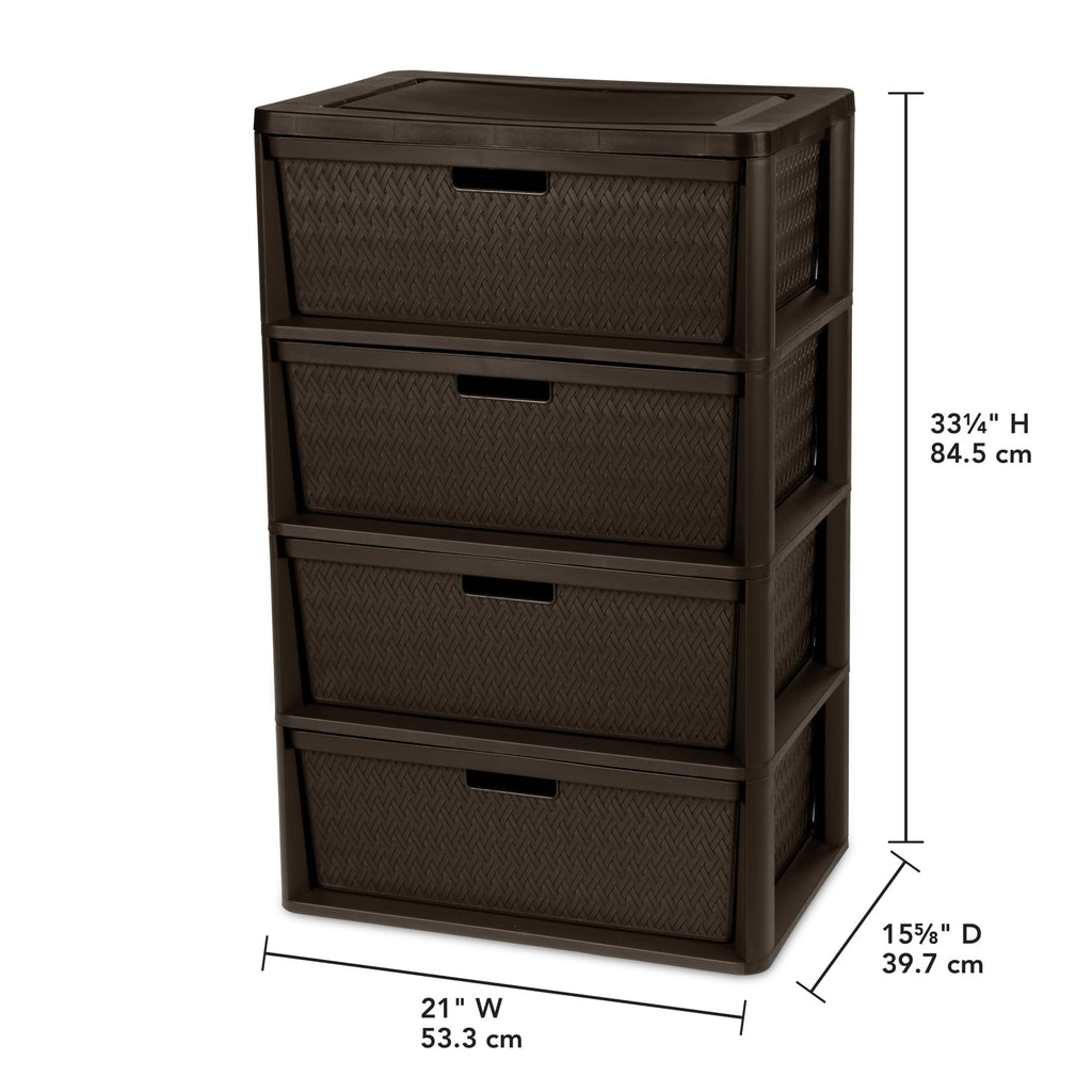 4 Drawer Brown Storage Tower M249