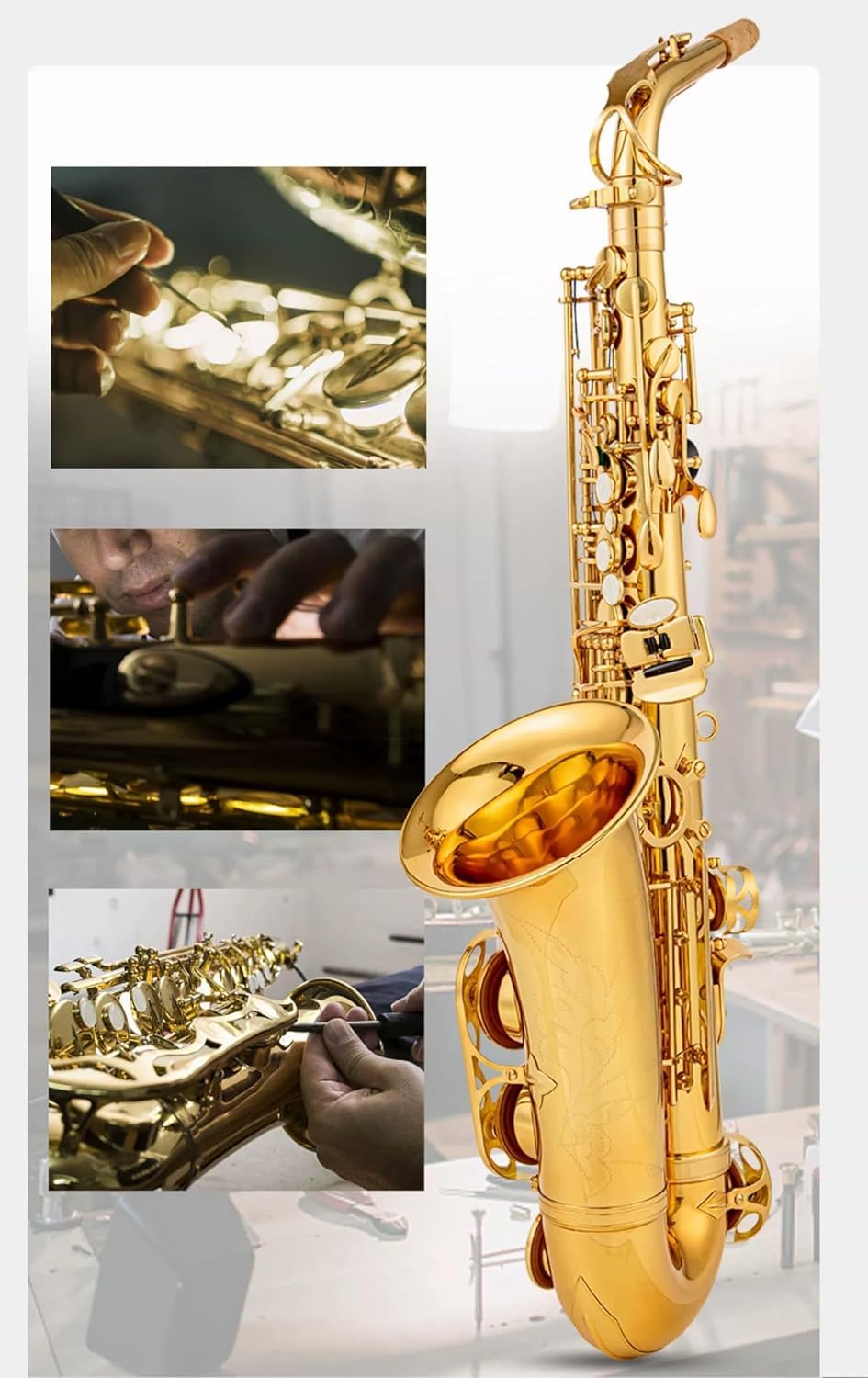 E flat Alto Saxophone with Belt Box, Whistle, Cleaning Suit B490193