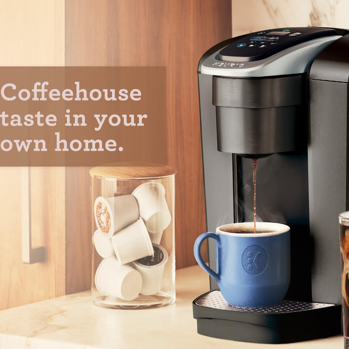 Single Serve K-Cup Pod Coffee Maker, 8 to 12oz Brew Size, Programmable E6976