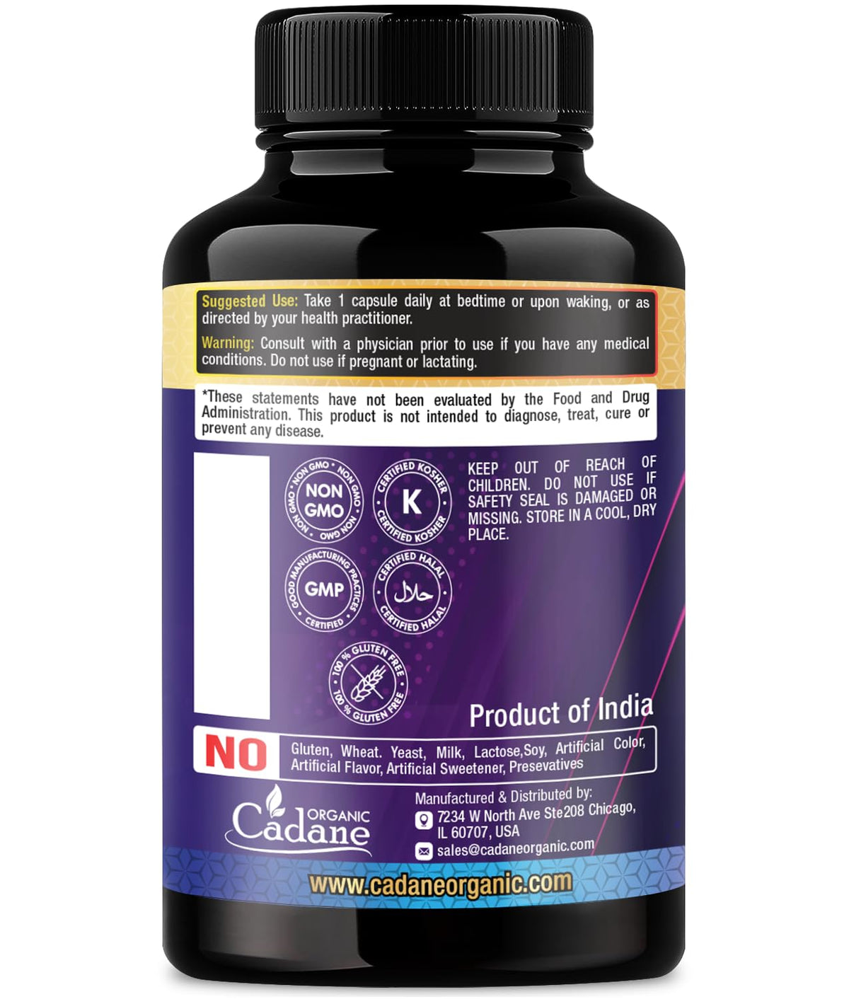Maca Root Ashwagandha Panax Ginseng Supplement 90 Capsules R5861