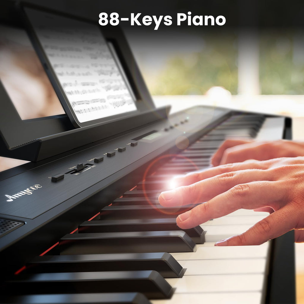88-Key Weighted Hammer Action Digital Piano with Stand, Headphones, Carrying Case & Power Adapter D138