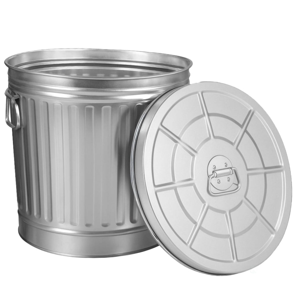 7 Gallon Galvanized Steel Trash Can with Lid A711