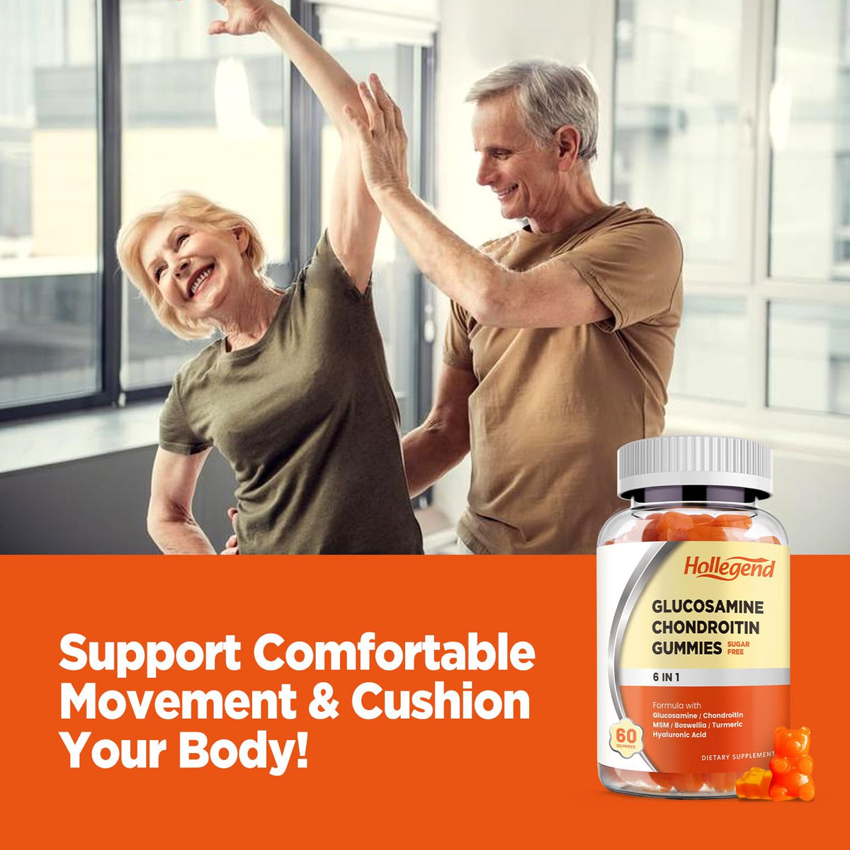 Sugar Free Glucosamine Chondroitin Gummies 60 Count B7838