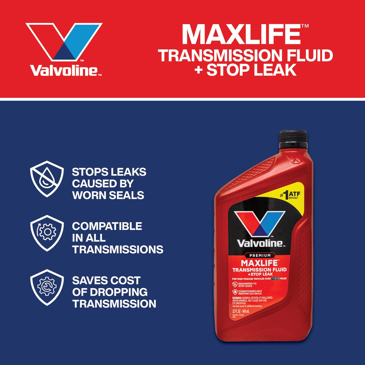 32oz Stop Leak Automatic Transmission Fluid P61349