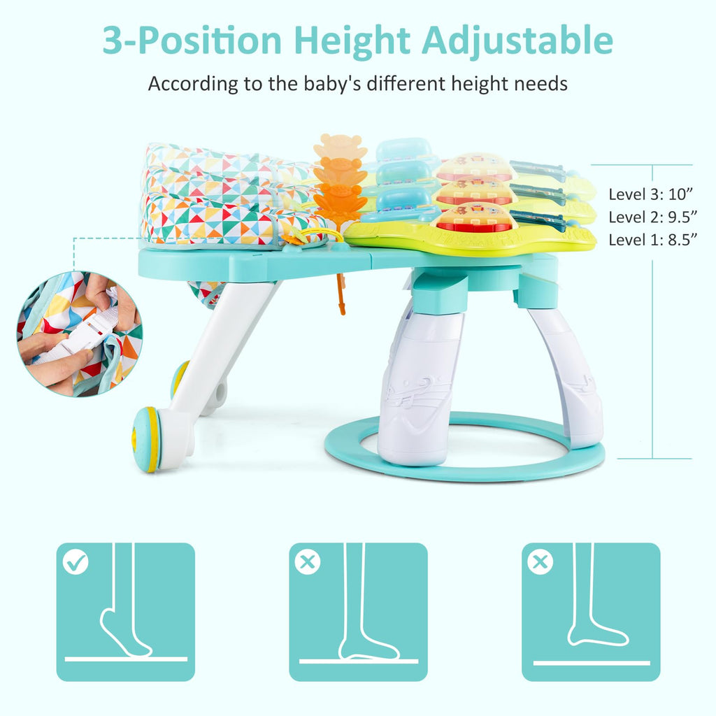 3 in 1 Baby Activity Center Walker with Play Table Green N411466