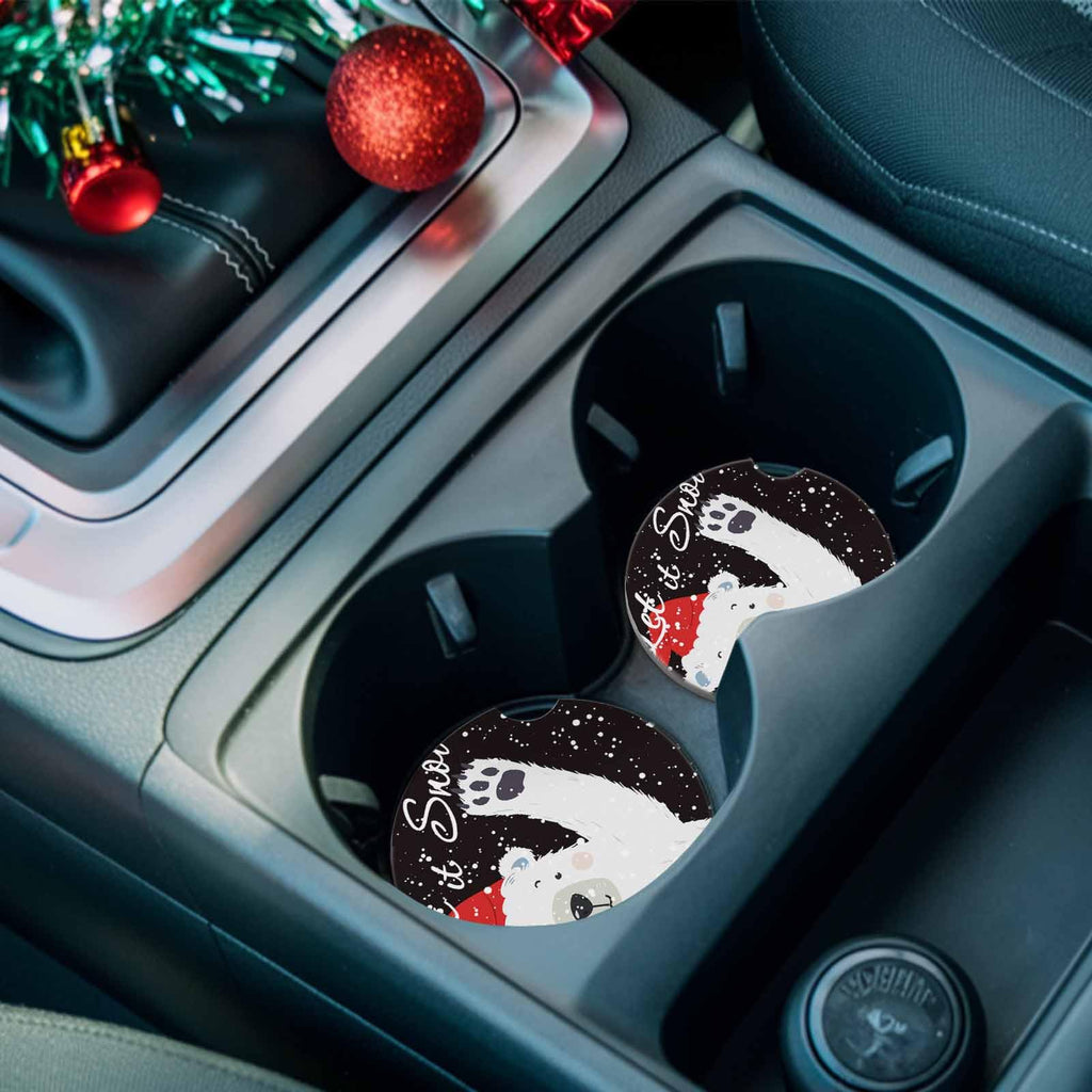 Absorbent Ceramic Stone Car Coasters Set of 2 N8169