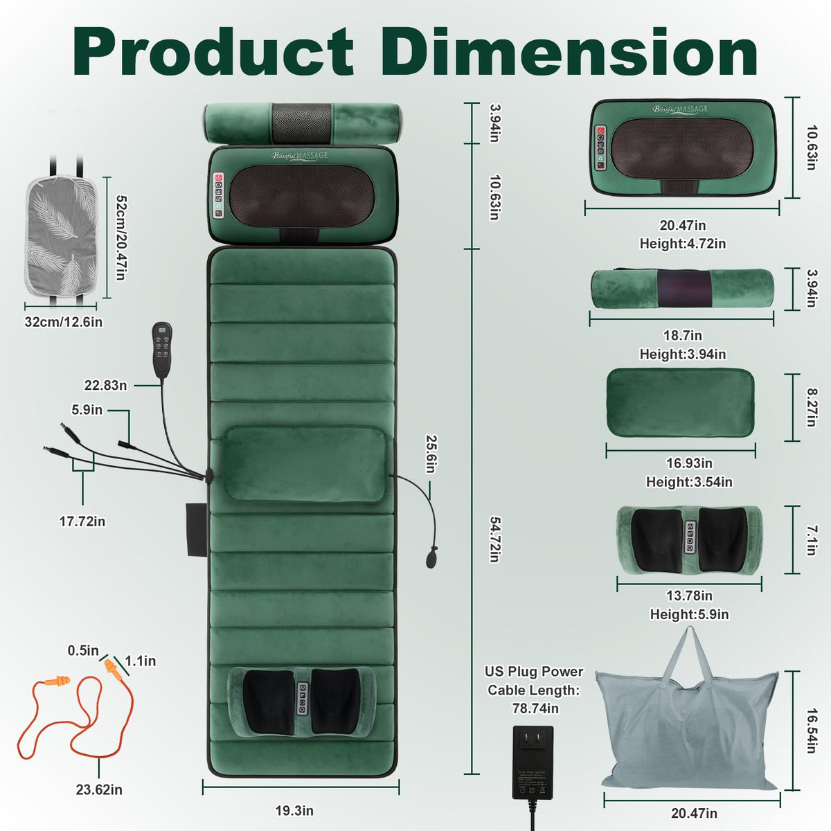 Vibrating Heating Full Body Massage Mat L122275