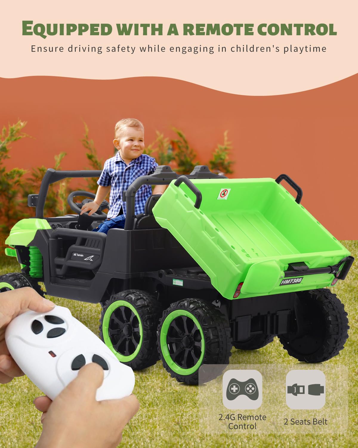 24V 2 Seater Ride on Dump Truck M927