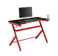 48" Black Red Gaming Computer Desk with Cup Holder A62475
