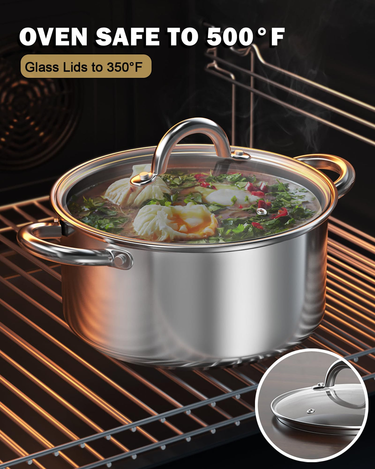 8 Quart Stainless Steel Stock Pot with Lid T10759