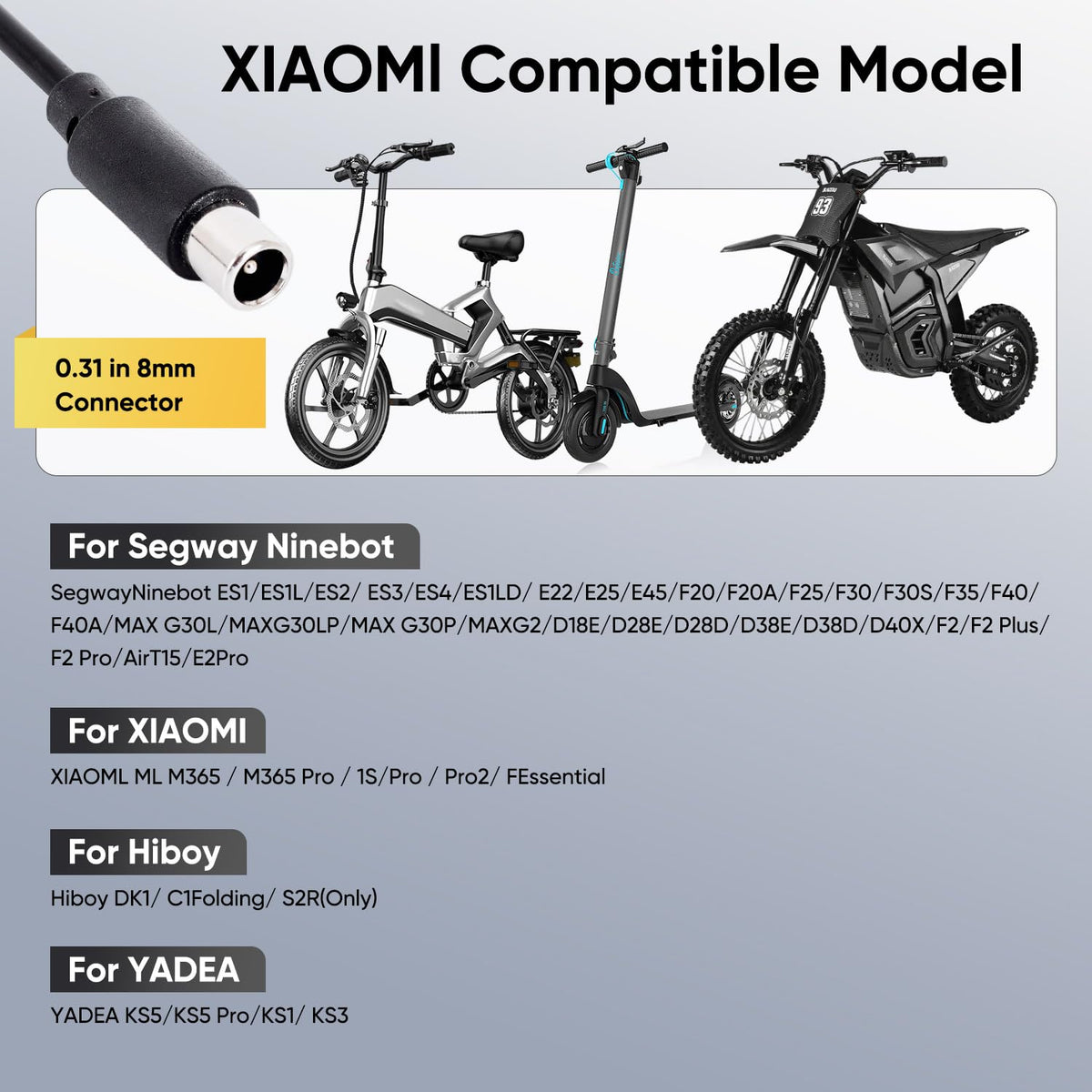 42V 2A Electric Scooter Charger D8879