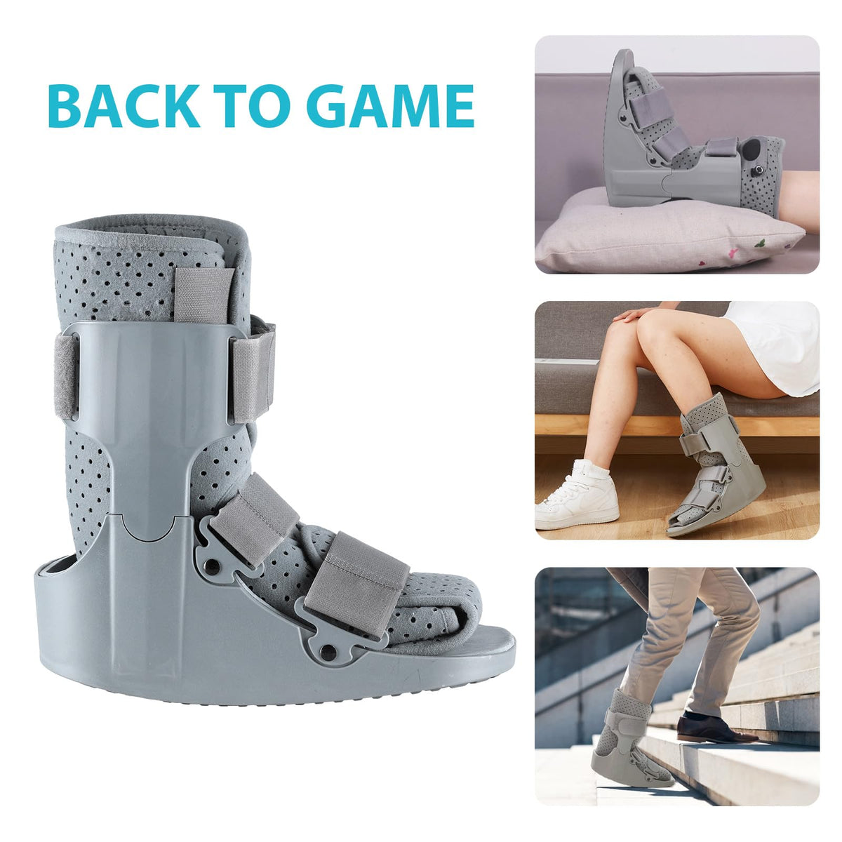 Orthopedic Walking Boot Gray-Large Q785