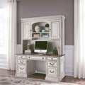 Antique White Credenza Desk & Hutch O421854