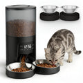 6L Automatic Cat Feeder with 2 Stainless Bowls Black F60032