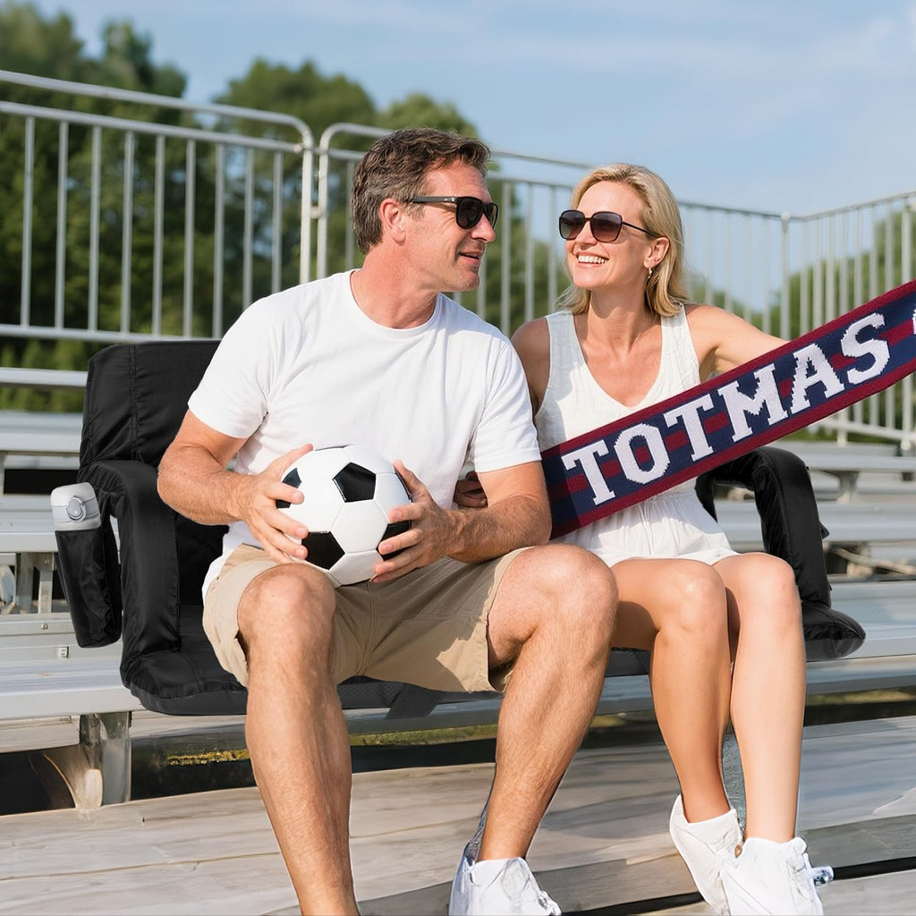 Stadium Seats with Back Support 2.5'' Thick Cushion 6 Adjustable Angle Bleacher Seat with Armrest A445635