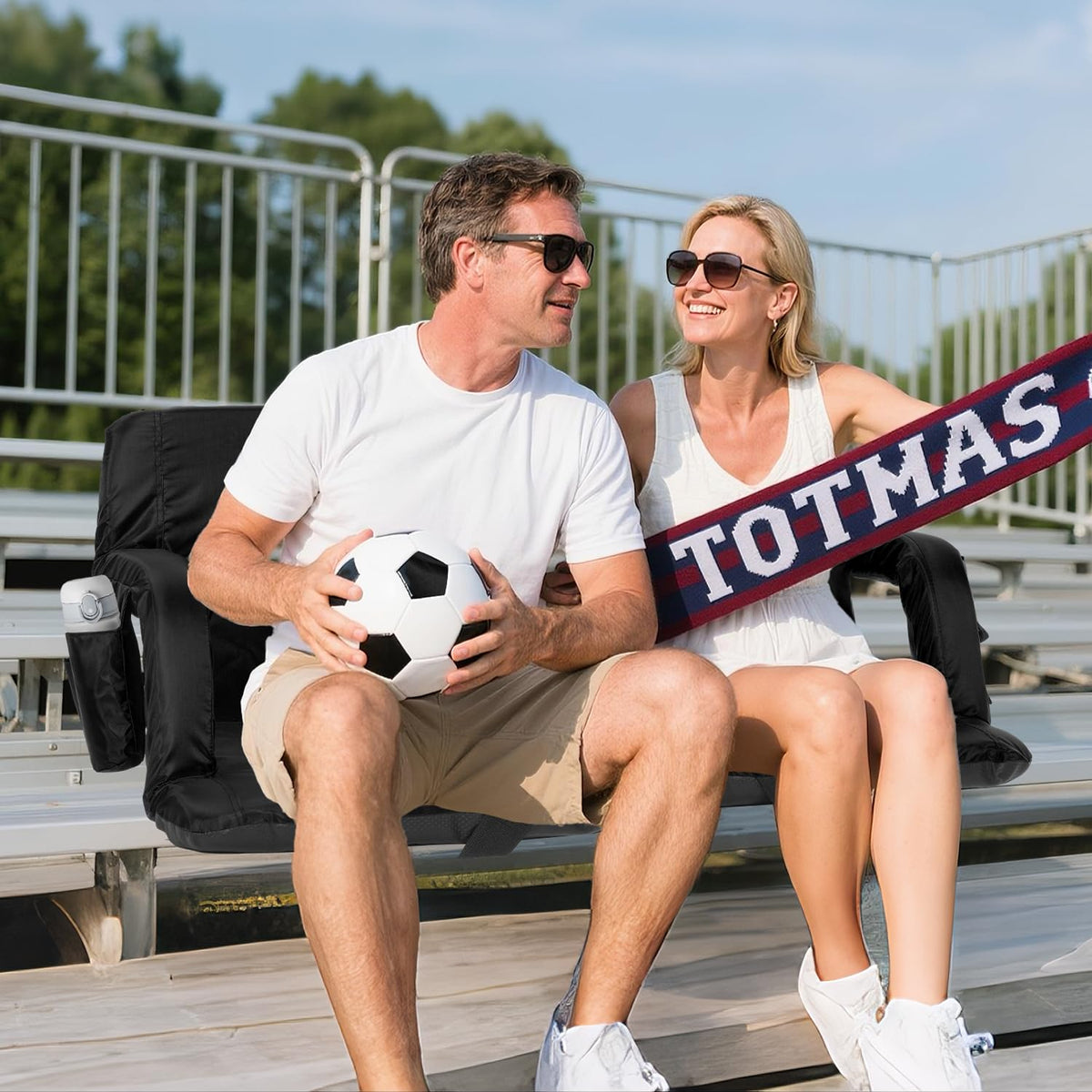 Stadium Seats with Back Support 2.5'' Thick Cushion 6 Adjustable Angle Bleacher Seat with Armrest A445635