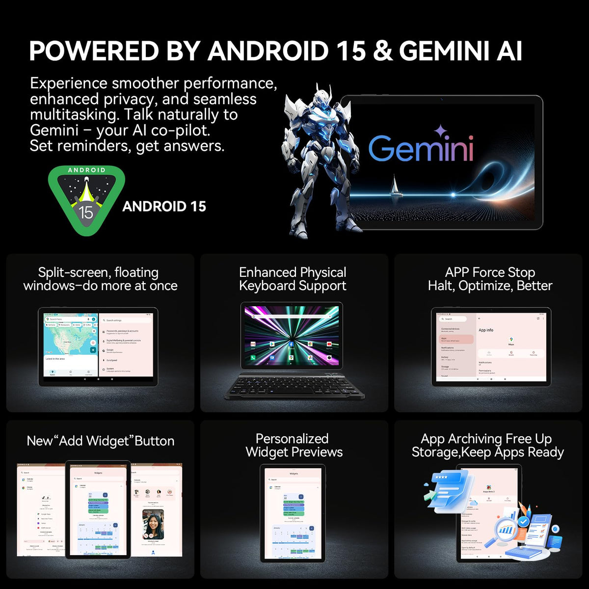 10.1 inch Android 15 Tablet Octa-Core 16GB RAM 64GB ROM O790675