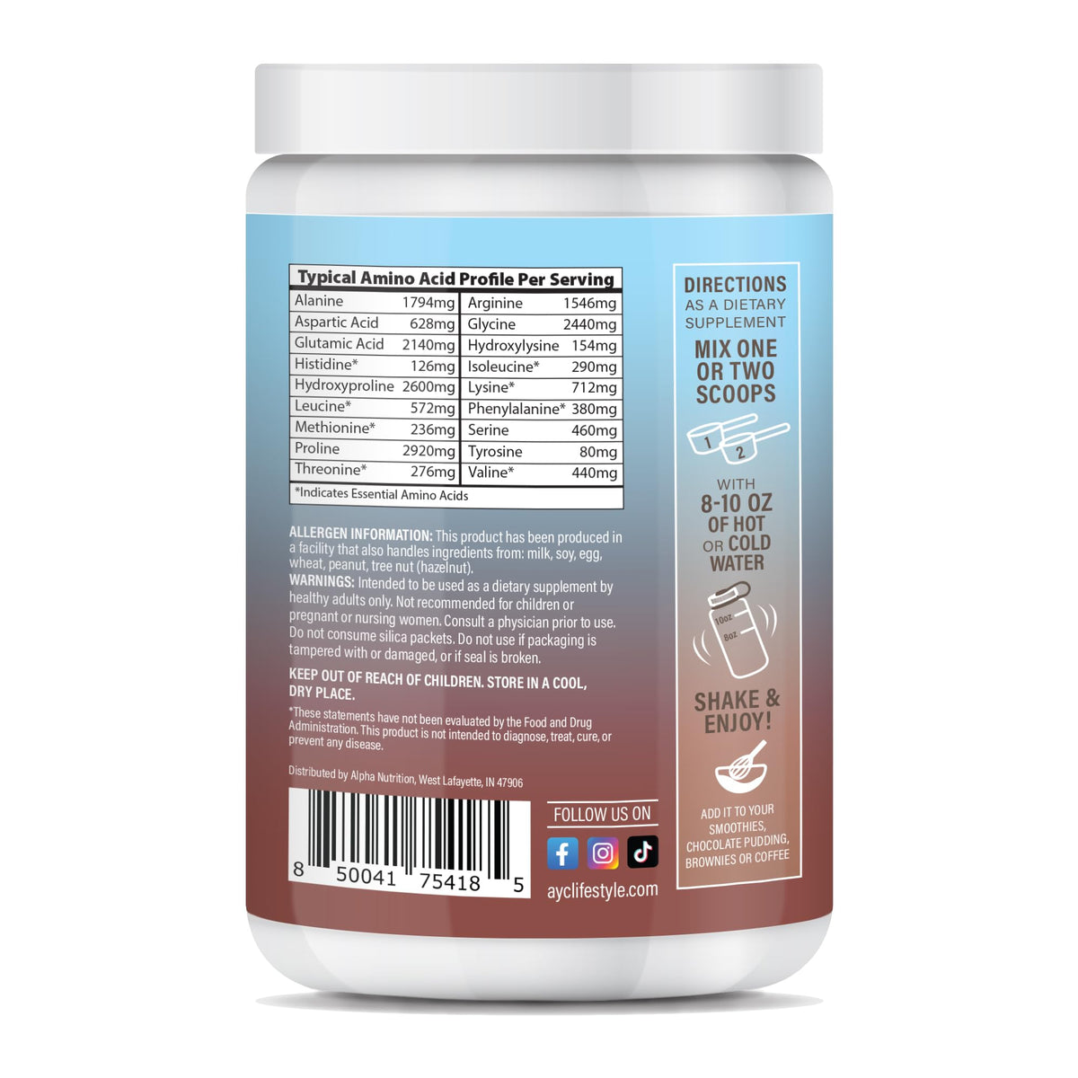 Chocolate Hydrolyzed Type 1&3 Collagen Peptides Powder J823324