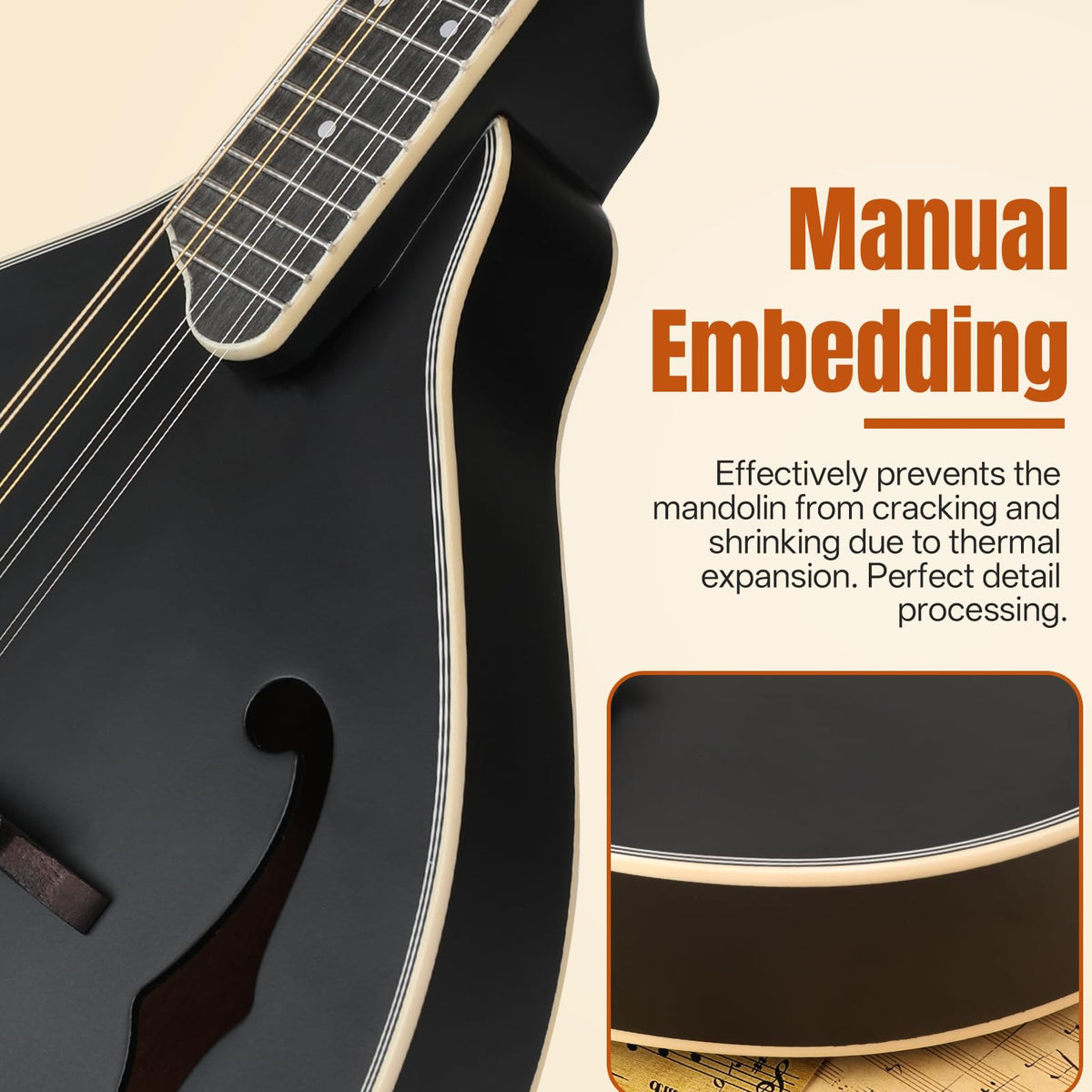 8 String A Style Acoustic Mandolin Kit with Tuner Strap Gig Bag T73124