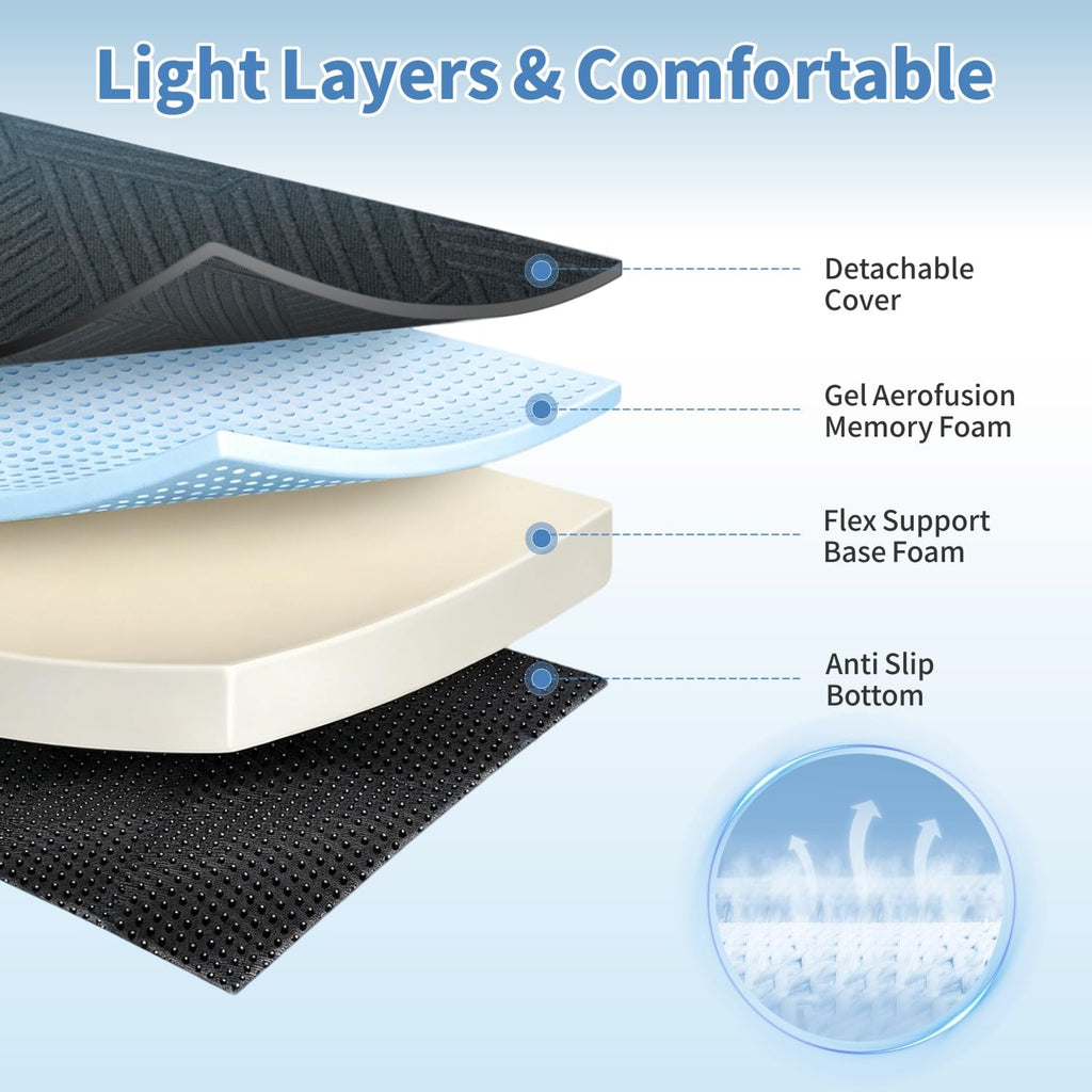 6 Inch Foldable Memory Foam Mattress Queen Size K48106