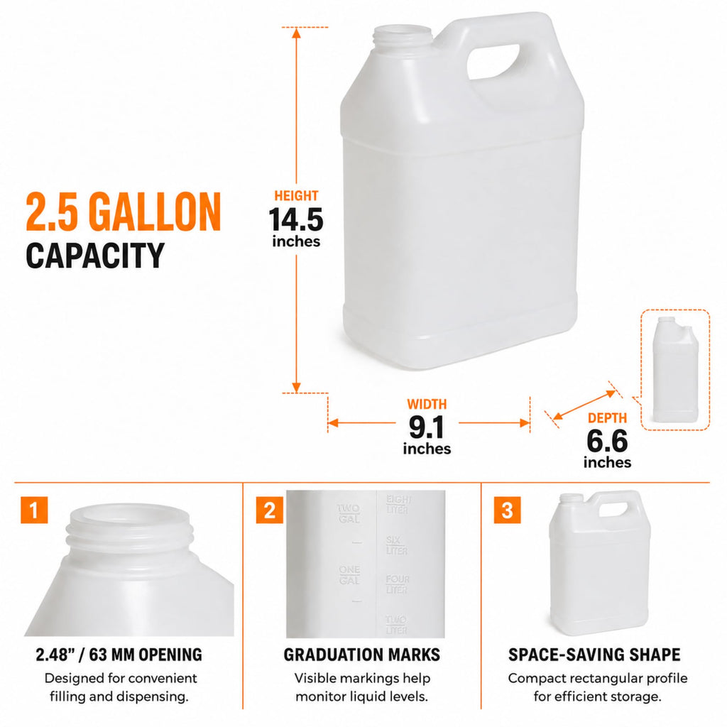 2.5 Gallon Reusable Plastic Water Jug with Lid S454194