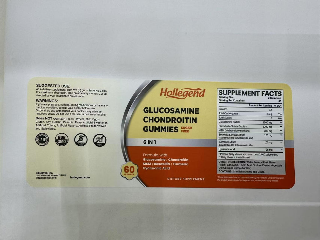 Sugar Free Glucosamine Chondroitin Gummies 60 Count B7838