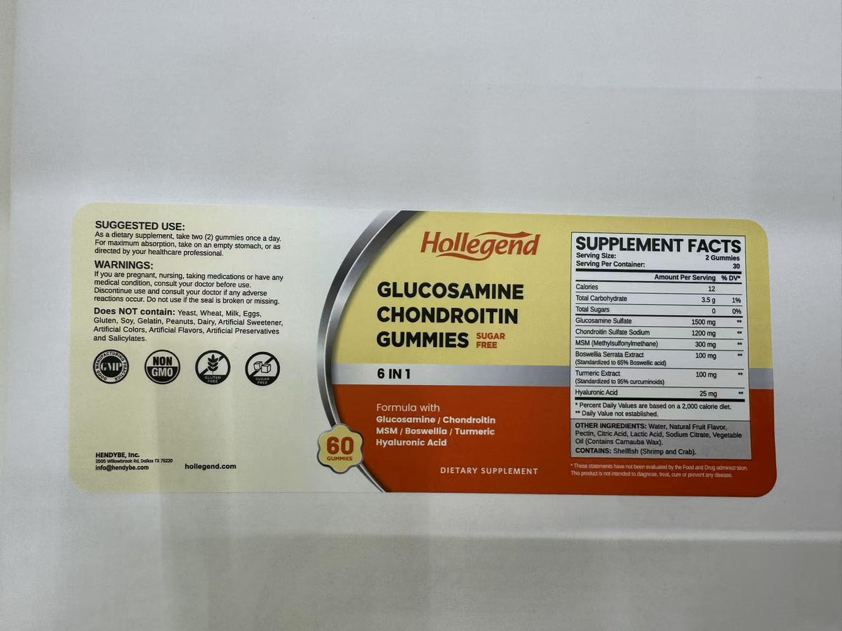 Sugar Free Glucosamine Chondroitin Gummies 60 Count B7838