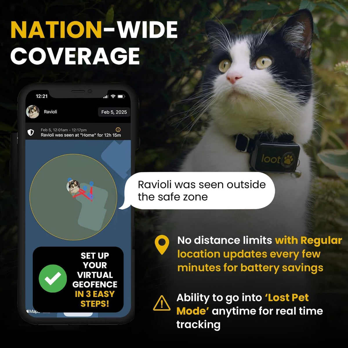 GPS Cat Tracker Collar D708201
