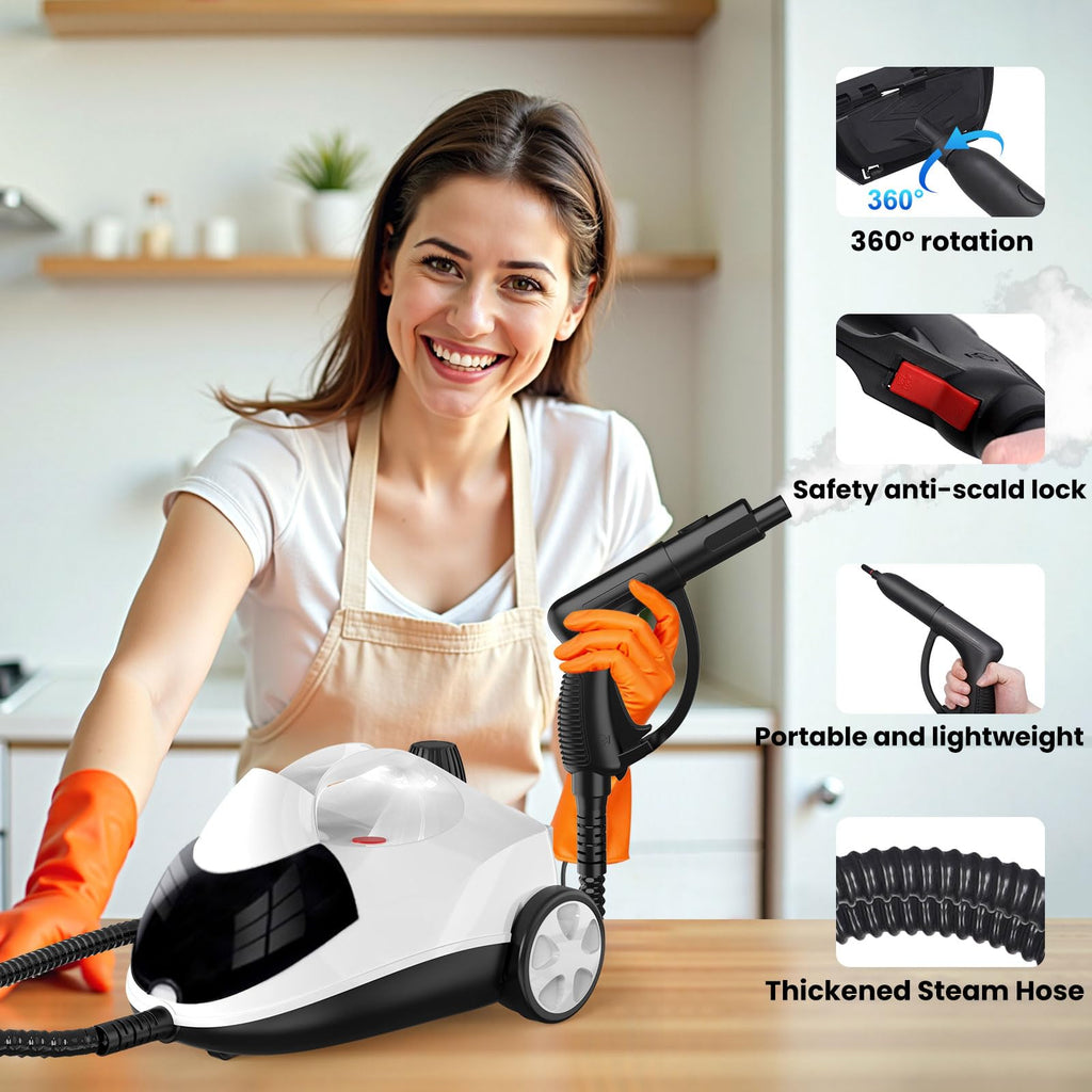 1.5L 6-in-1 Steam Cleaner with 8 Accessories Z9122