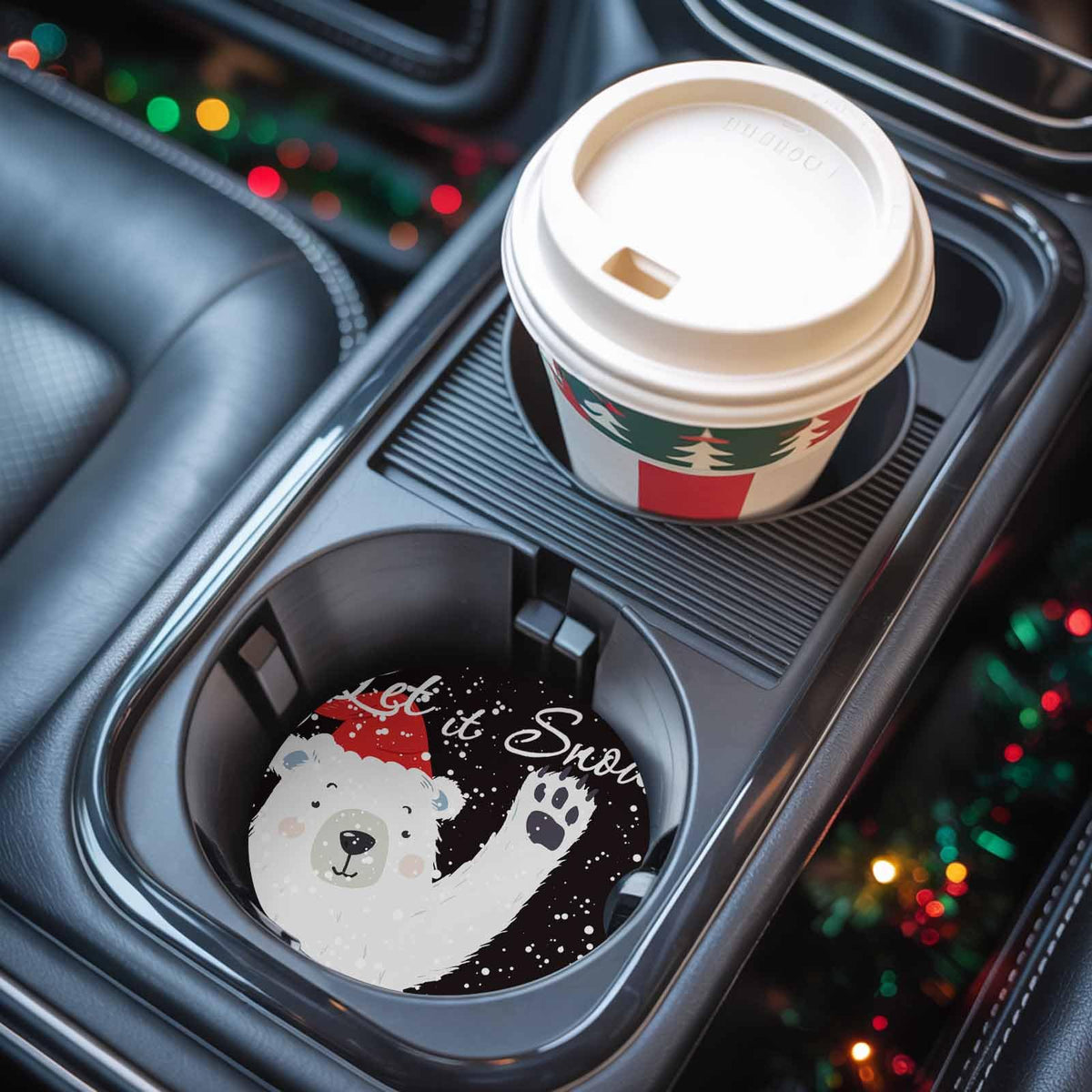 Absorbent Ceramic Stone Car Coasters Set of 2 N8169