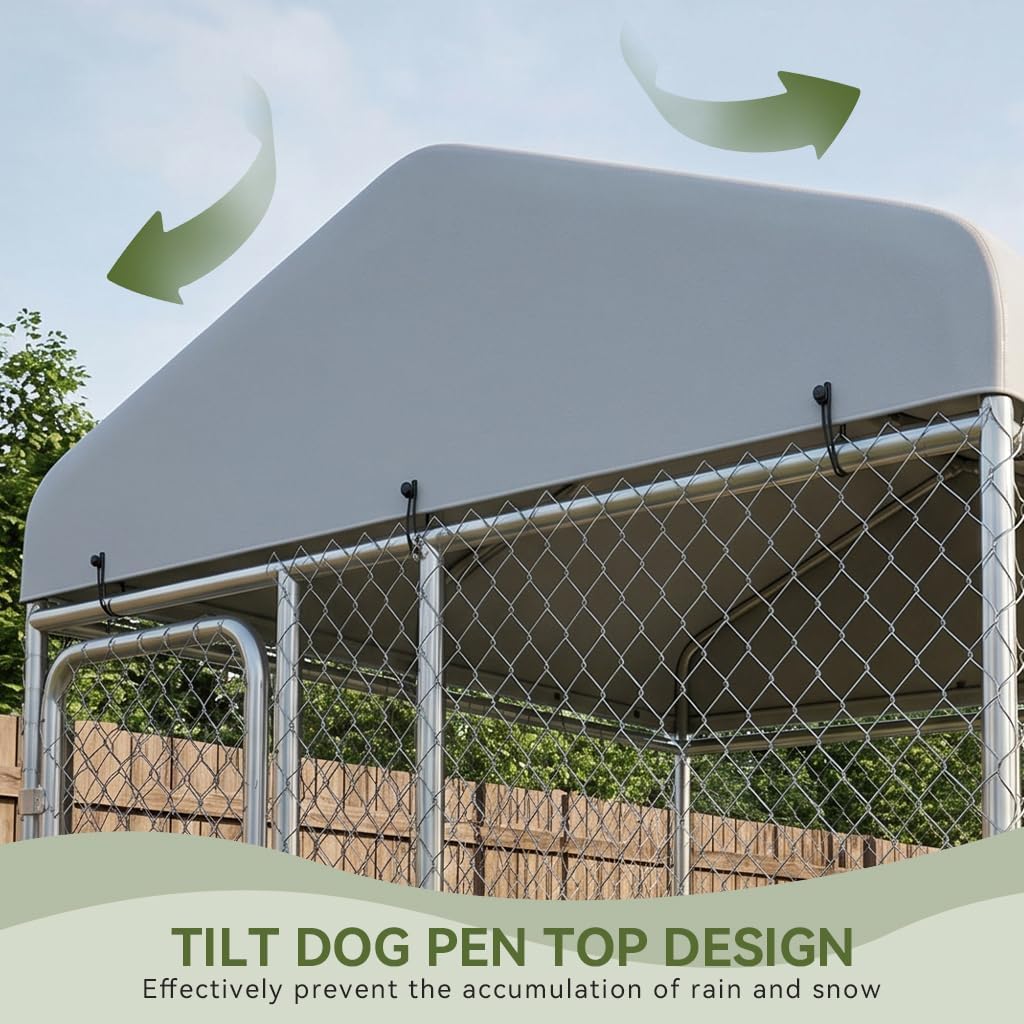 7.5x7.5ft Metal Dog Kennel with Roof P261491