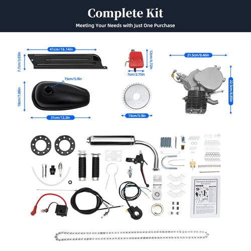 2-Stroke 100CC Bicycle Engine Kit with 36 Tooth Sprocket D2804