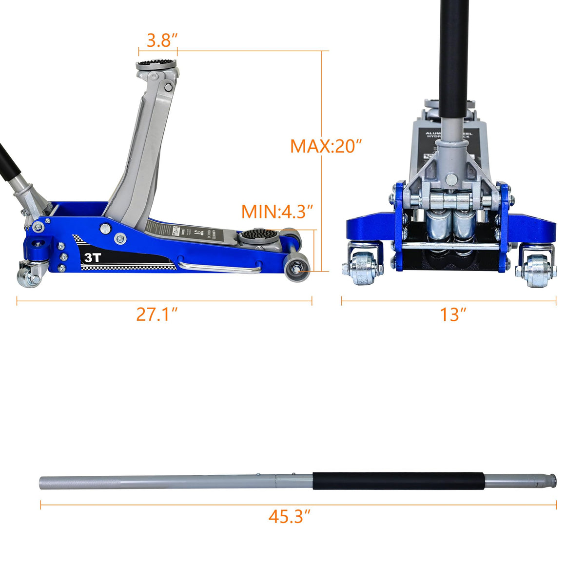 3 Ton Low Profile Hydraulic Floor Jack A8862
