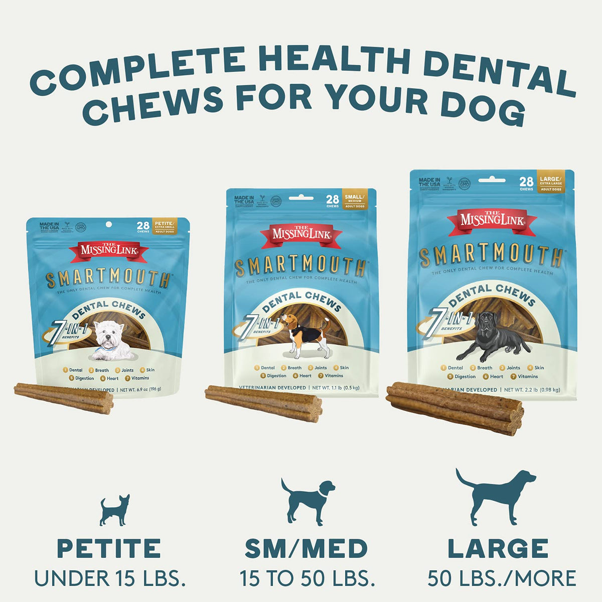 Vet Developed Dental Chew Treats 28 Ct W130
