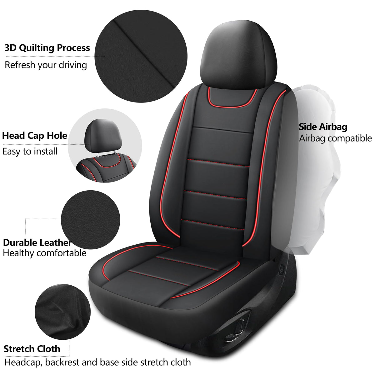 Waterproof Faux Leather Car Seat Cover A5387