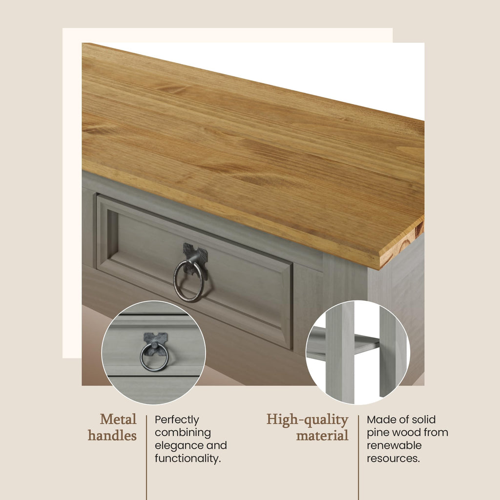 Solid Wood Console Table with 3 Drawers M9715