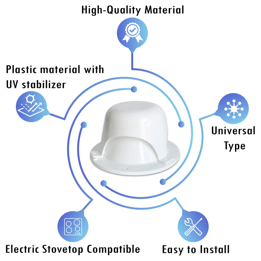 White RV Roof Vent Cover D831093