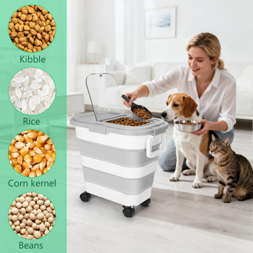30LB Dog Food Storage Container with Wheels H8601