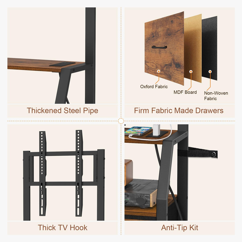 Rolling TV Stand for 32-55 Inch TVs J908741