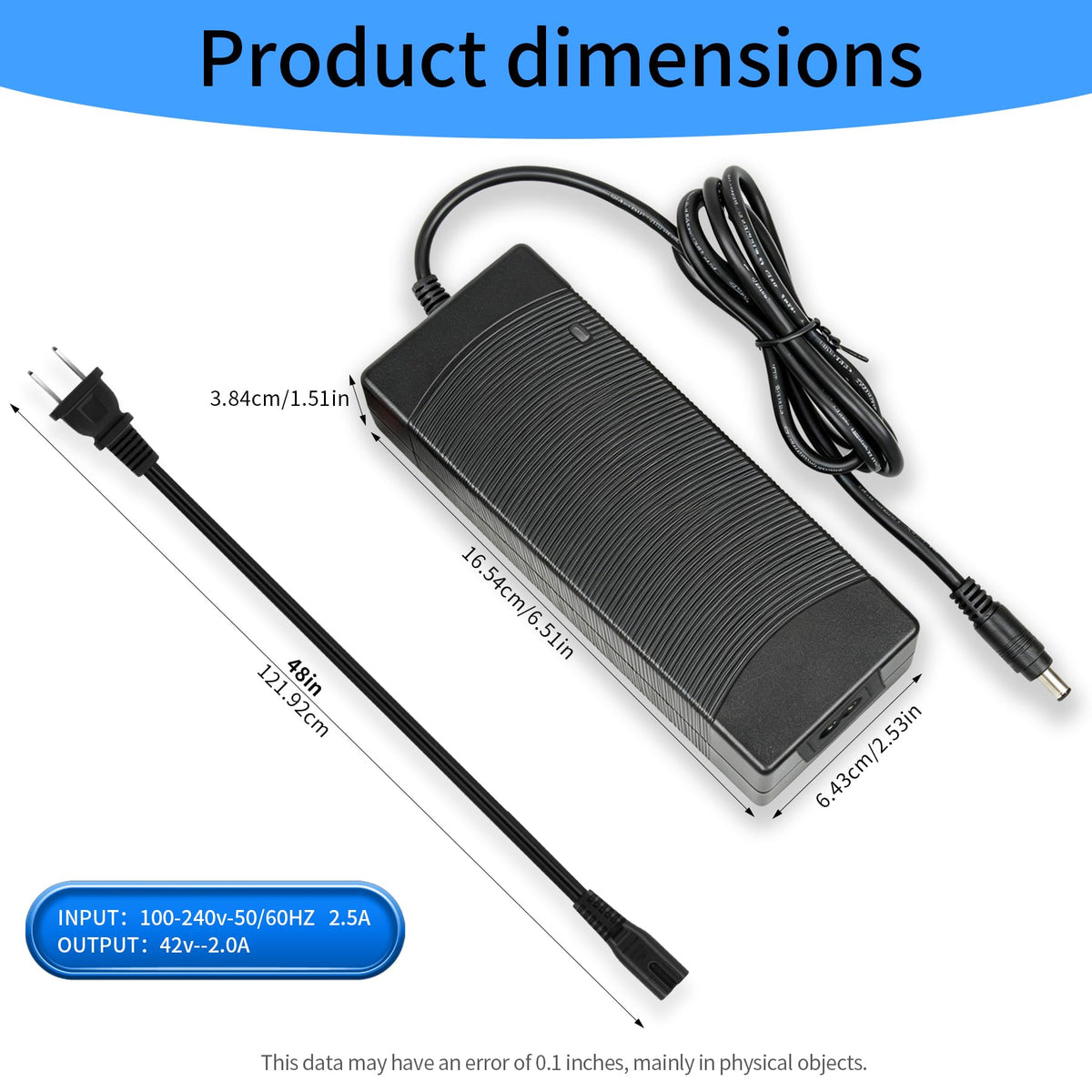 42V 2A Lithium Battery Charger with 3 Connectors C932074