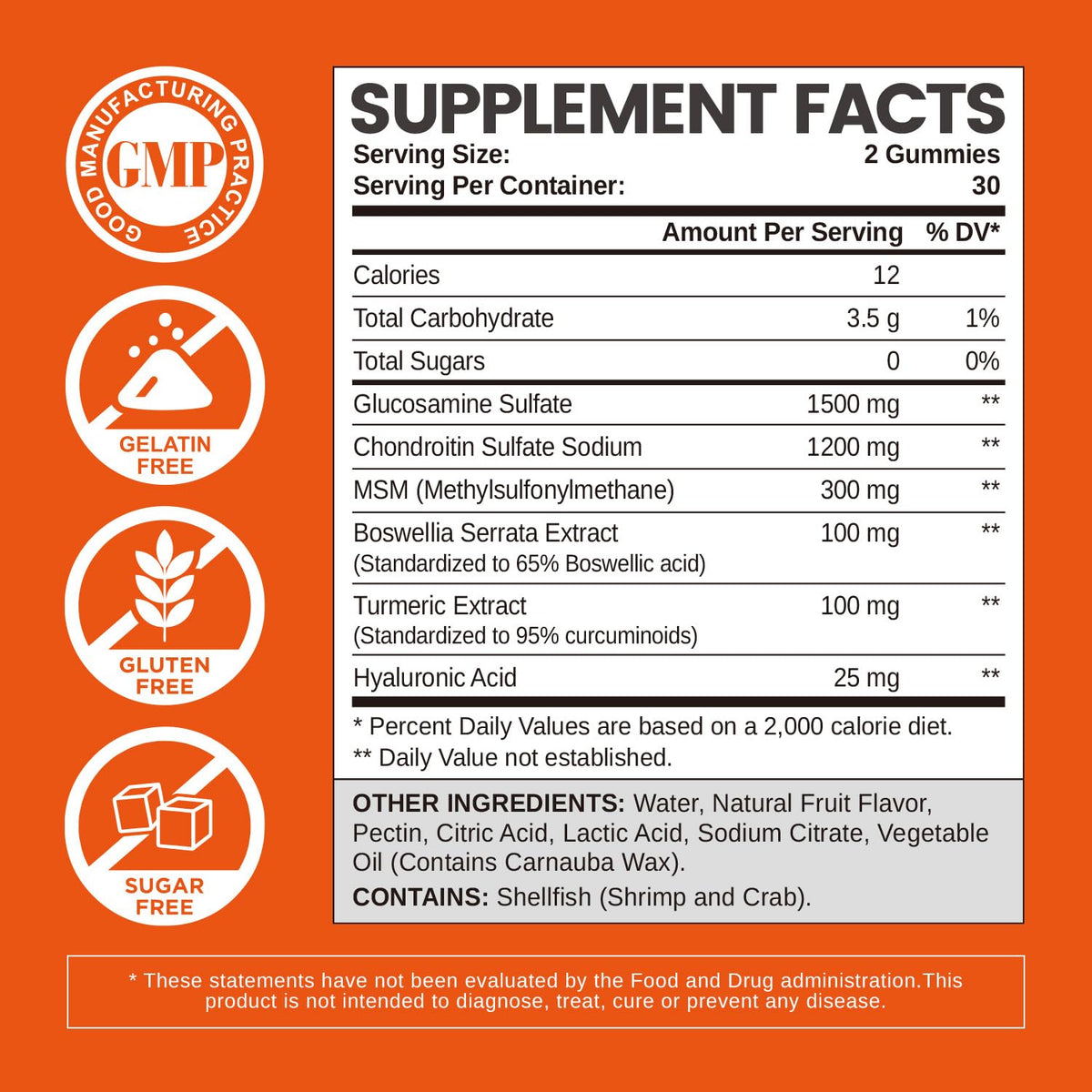 Sugar Free Glucosamine Chondroitin Gummies 60 Count B7838
