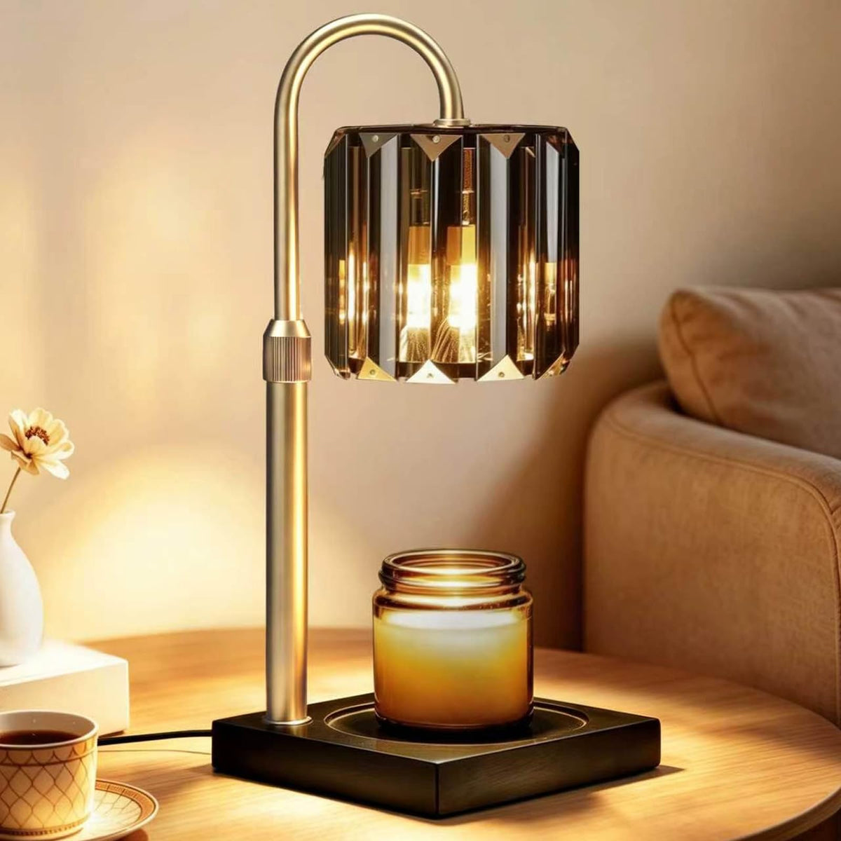 Black Dimmable Candle Warmer Lamp with Timer F398