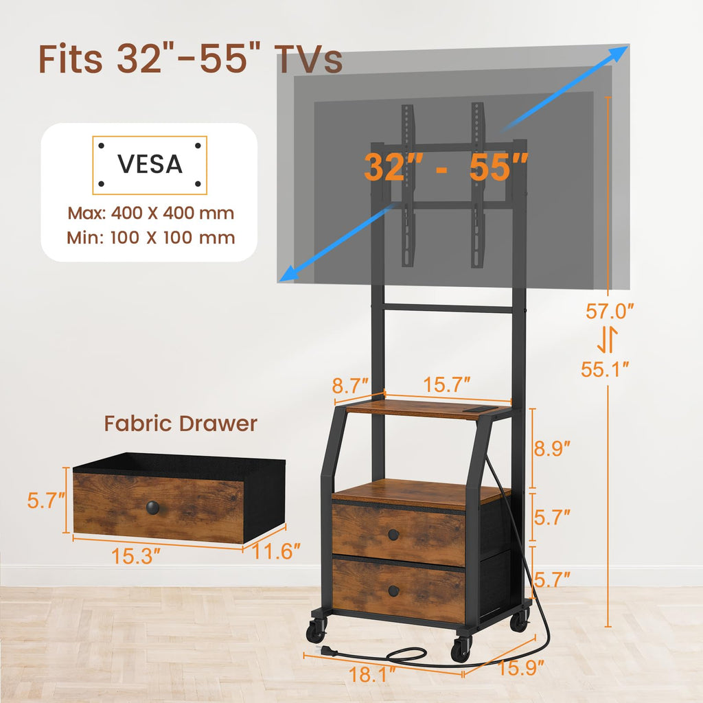Rolling TV Stand for 32-55 Inch TVs J908741