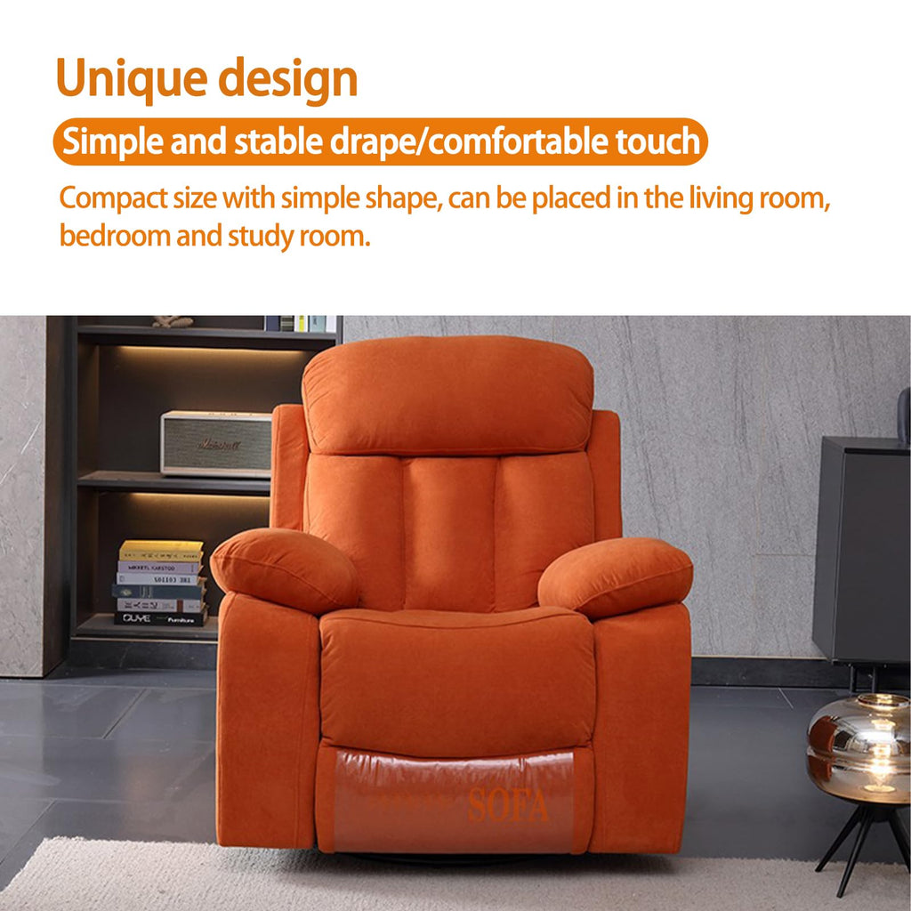 Gray Velvet Swivel Rocking Reclining Sofa I103830