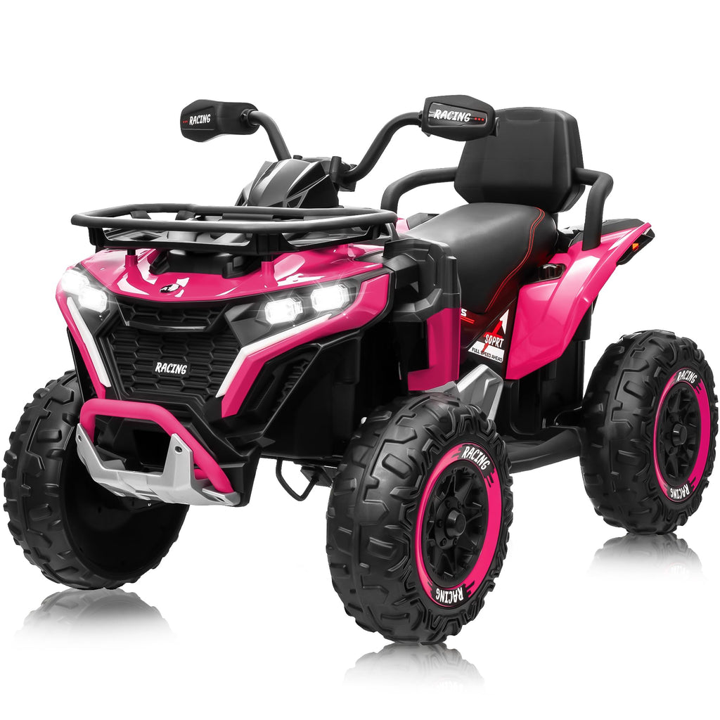 24V Kids ATV Four Wheeler with EVA Tires, 2 Seater, 800W Motors, Remote Control, Pink W606050