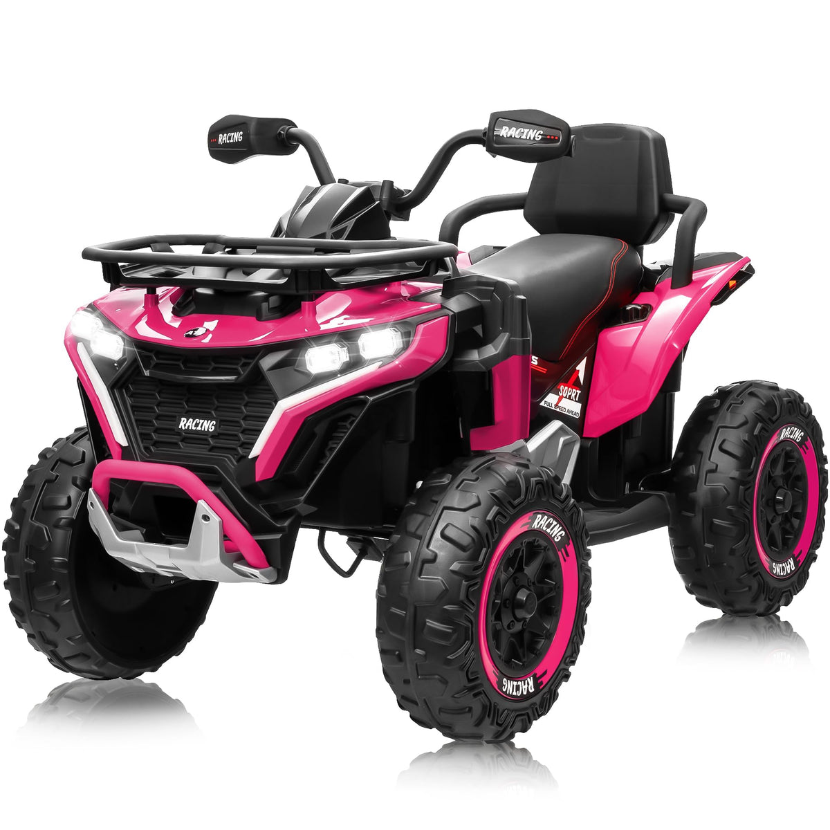 24V Kids ATV Four Wheeler with EVA Tires, 2 Seater, 800W Motors, Remote Control, Pink W606050