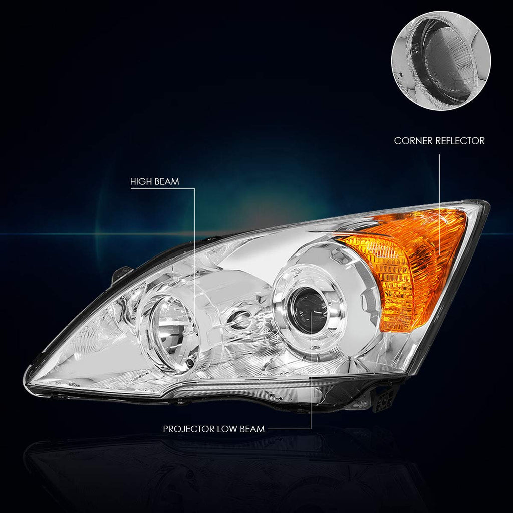 Projector Headlights Assembly with Chrome Housing Amber Corner R197969